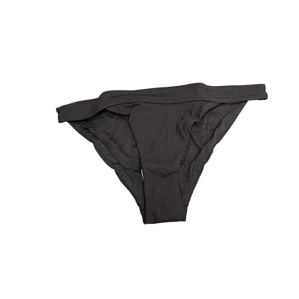 Andie Swim Banded Ribbed Cheeky Bikini Bottom Black Medium M NWT - Picture 4 of 9